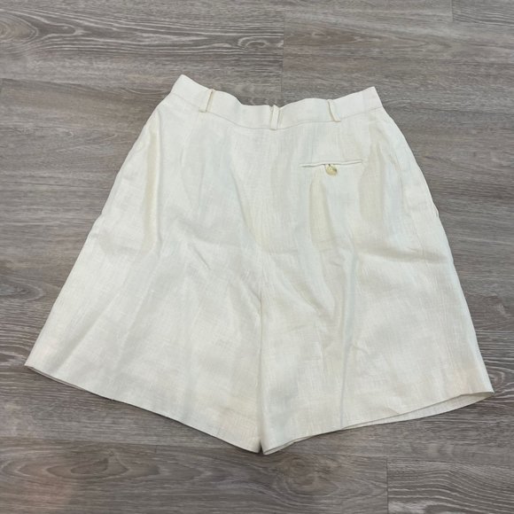 Vintage Daniel Hetcher Off White Linen Bermuda Shorts sz 6 - Picture 2 of 11